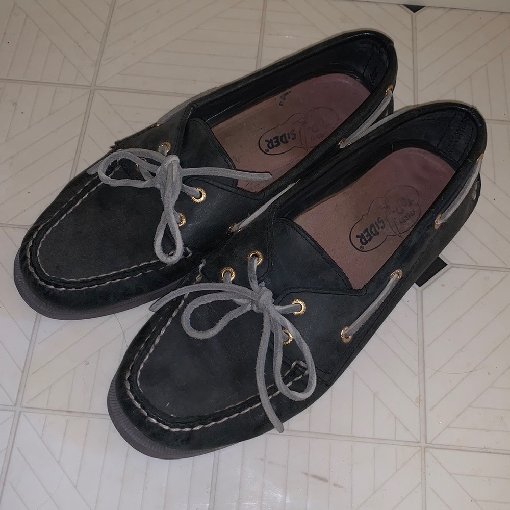 Sperry Topsider Boat Shoes | Navy Blue Leather